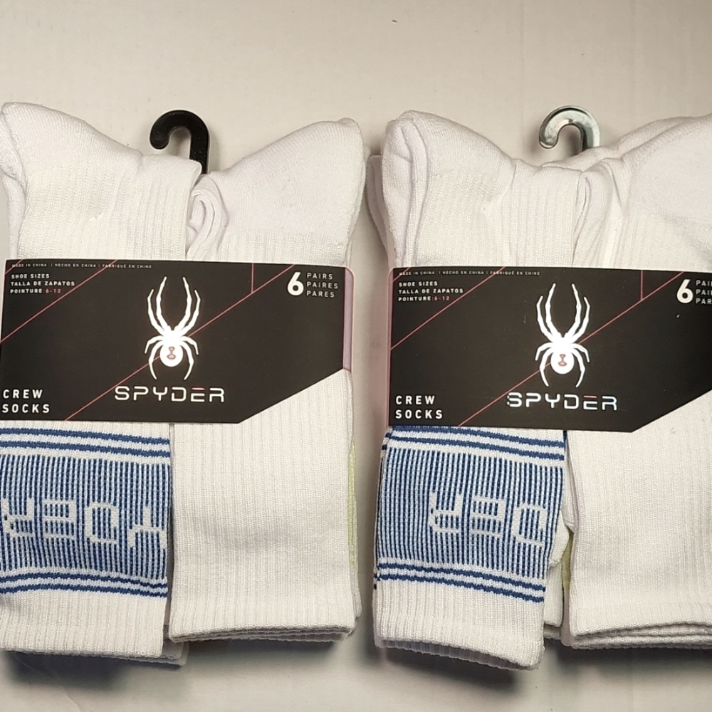 Spyder - Men's 12-pairs Half Cushion Full Crew Socks